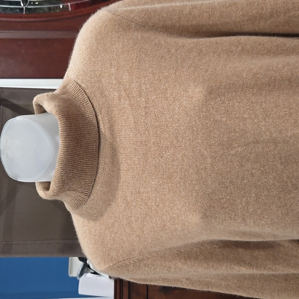Charter Club Camel 100% Cashmere Turtleneck Sweater, XL - Picture 4 of 8